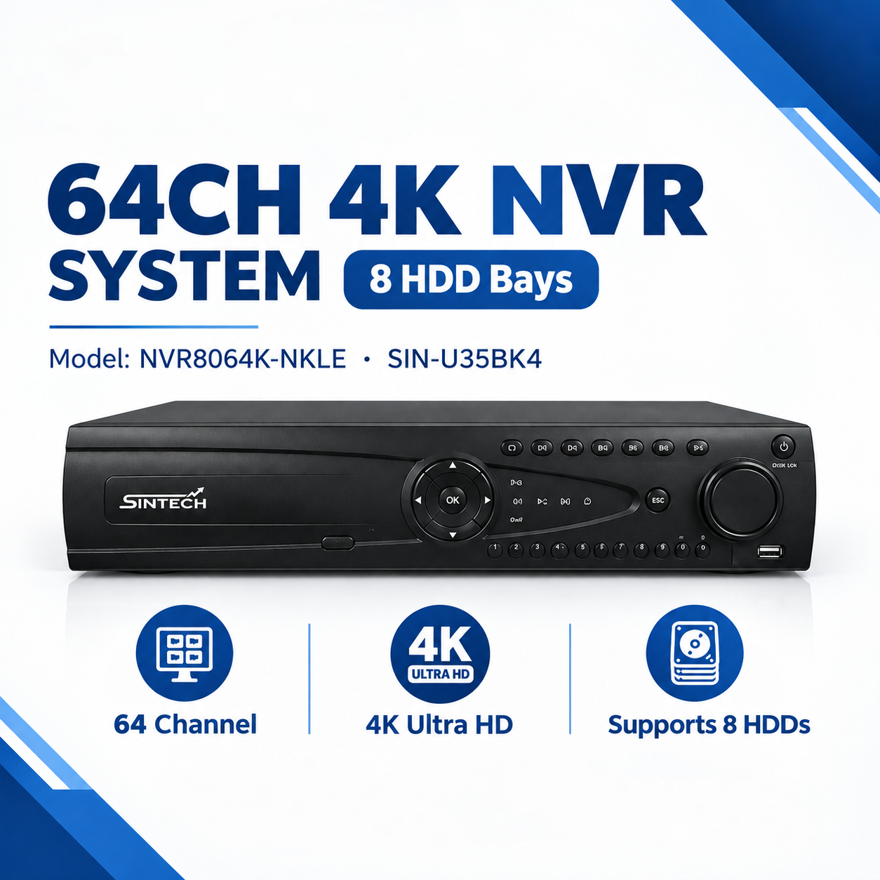 64CH (4K) NVR System (8HDD)