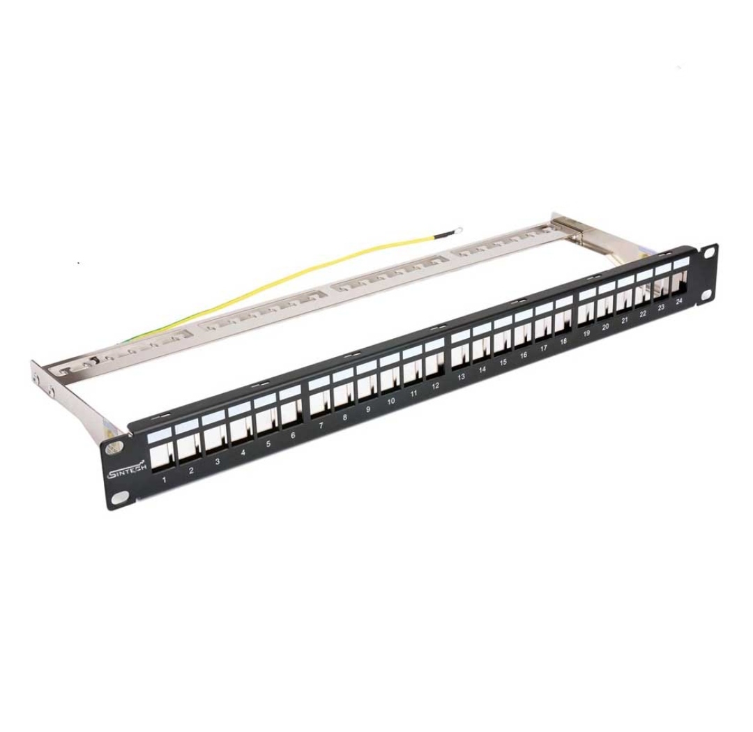 16-Port Cat6 Keystone Patch Panel (Removable RJ45 Jacks)